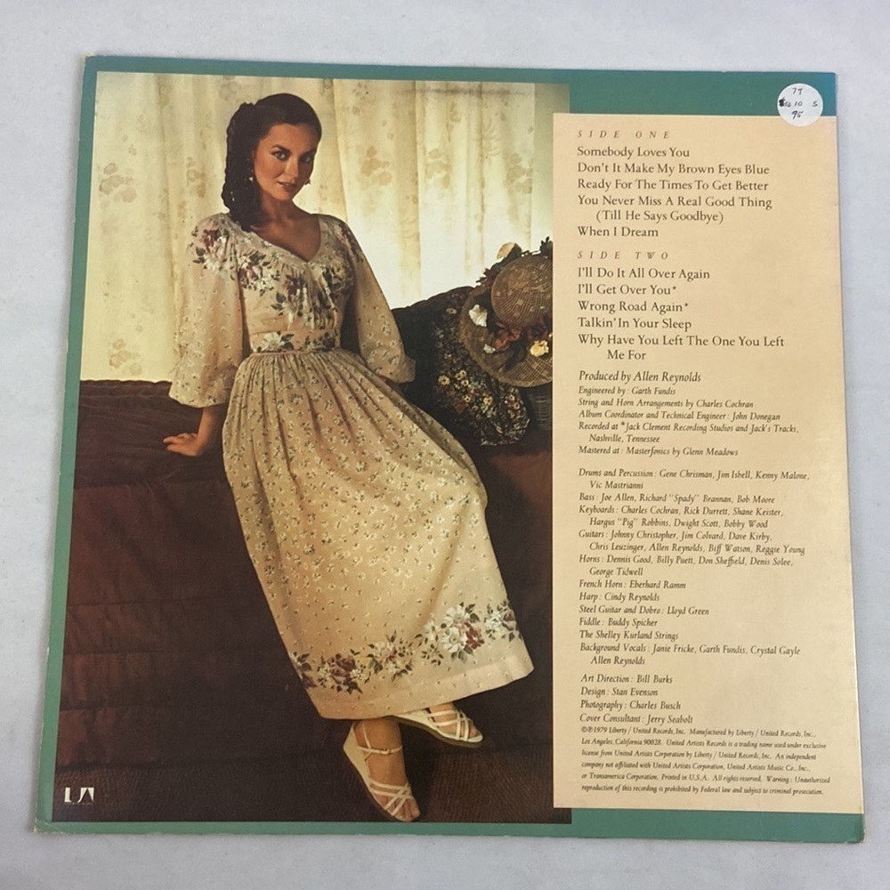 Crystal Gayle Classic Crystal 1979 Liberty Records LOO-982 Vinyl Record LP - Picture 2 of 7